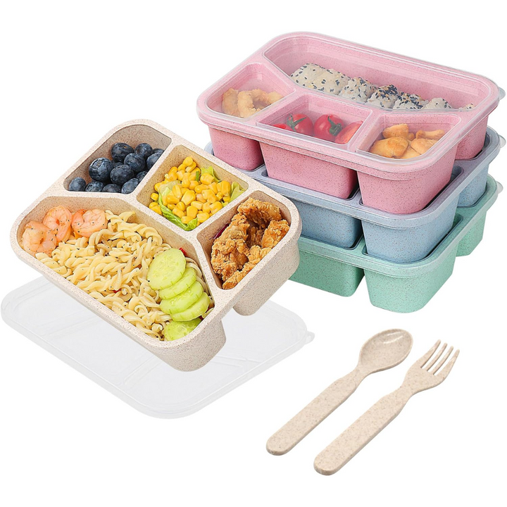 Lisslune | 4-Pack Bento Snack Box – 4 Compartments