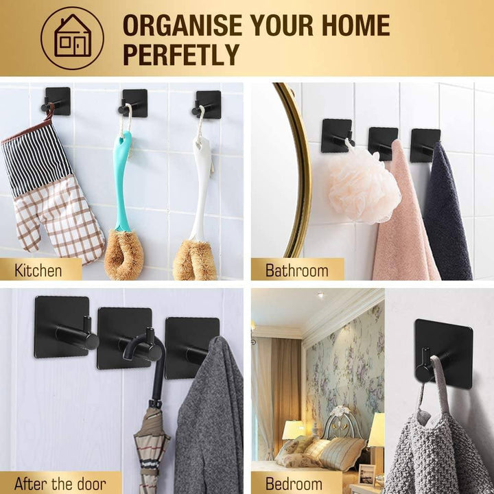 Lisslune | 4-Pack: Heavy Duty Durable 304 Stainless Steel Wall Hooks