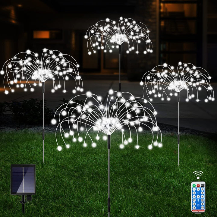 Lisslune | 4-Pack: Solar Lights Outdoor, Warm White Garden Lights