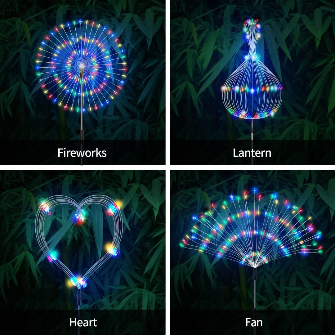 Lisslune | 4-Pack: Solar Lights Outdoor, Warm White Garden Lights