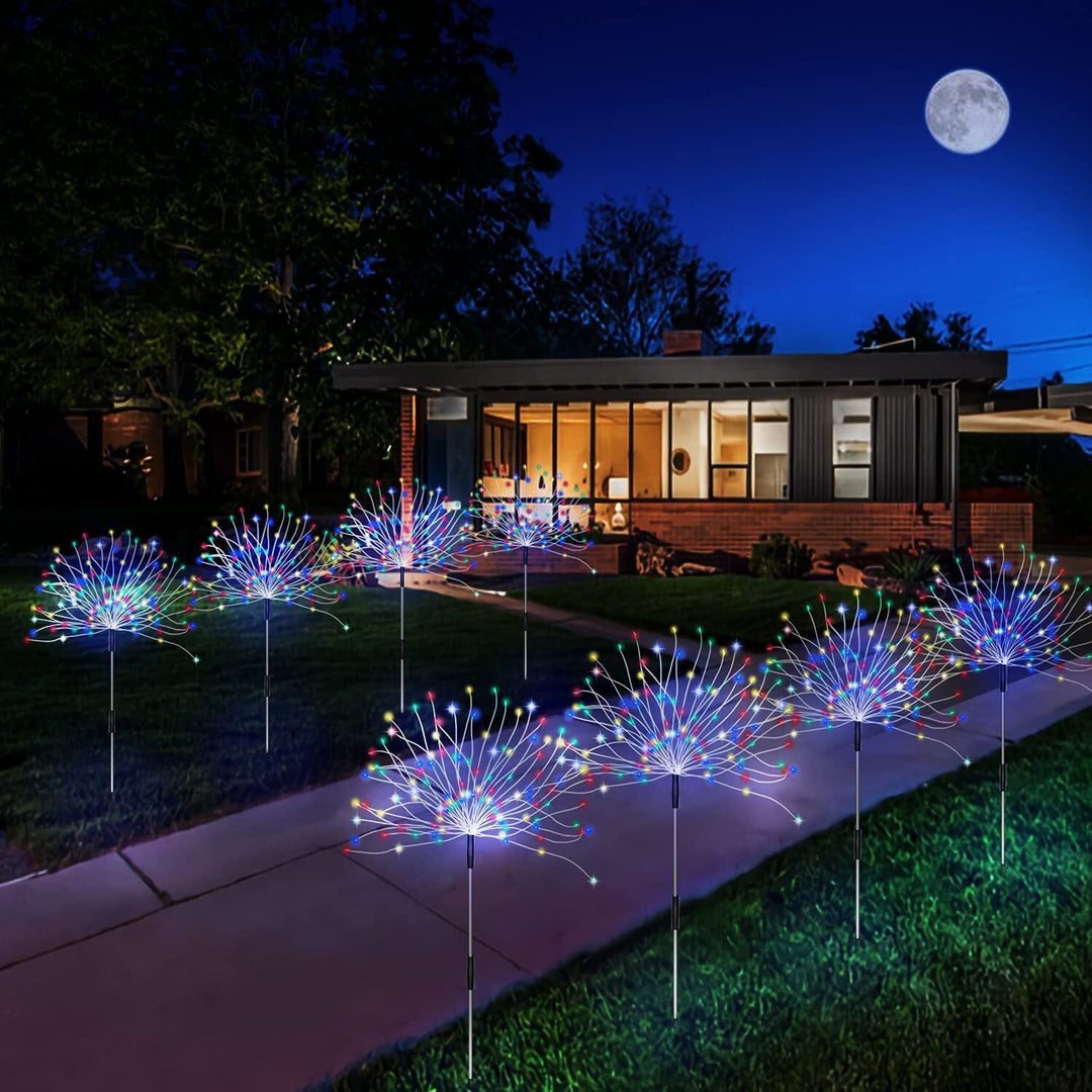 Lisslune | 4-Pack: Solar Lights Outdoor, Warm White Garden Lights