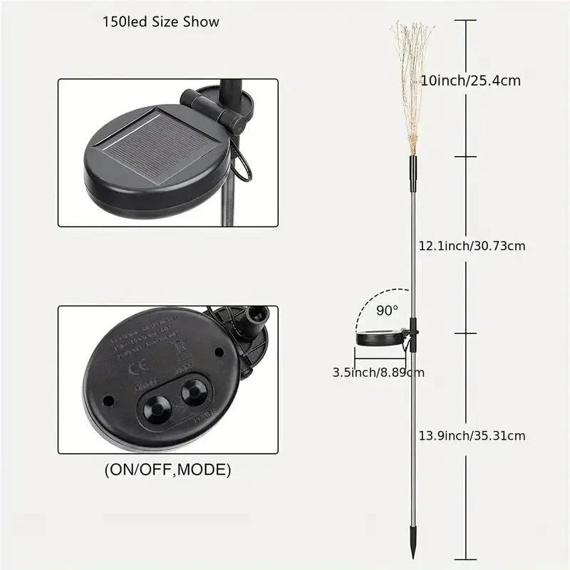 Lisslune | 4-Pack: Solar Lights Outdoor, Warm White Garden Lights