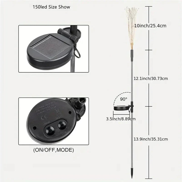 Lisslune | 4-Pack: Solar Lights Outdoor, Warm White Garden Lights