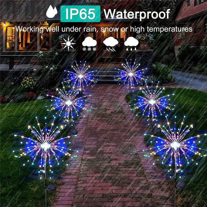 Lisslune | 4-Pack: Solar Lights Outdoor, Warm White Garden Lights