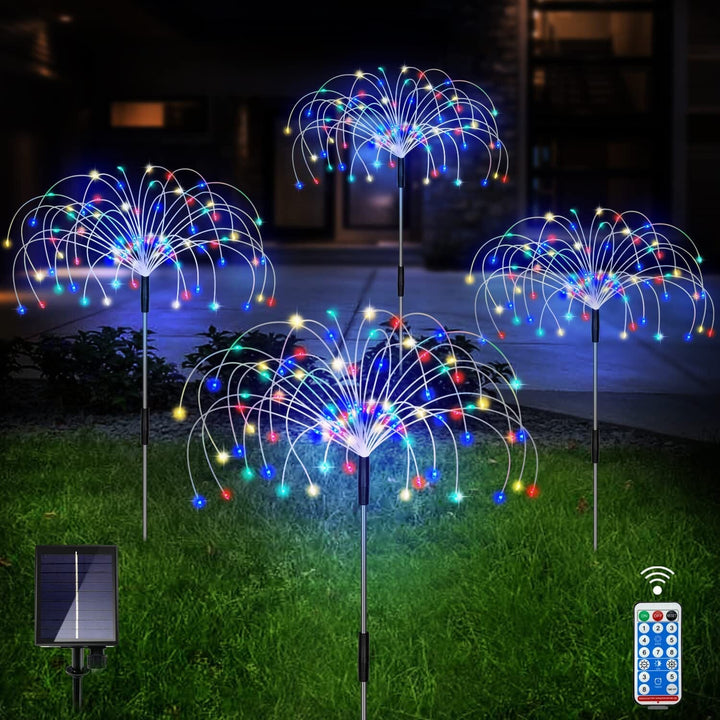 Lisslune | 4-Pack: Solar Lights Outdoor, Warm White Garden Lights
