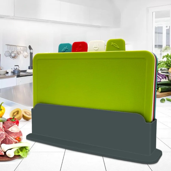 Lisslune | 4-Piece Chopping Board Set with Holder - PrepTidy