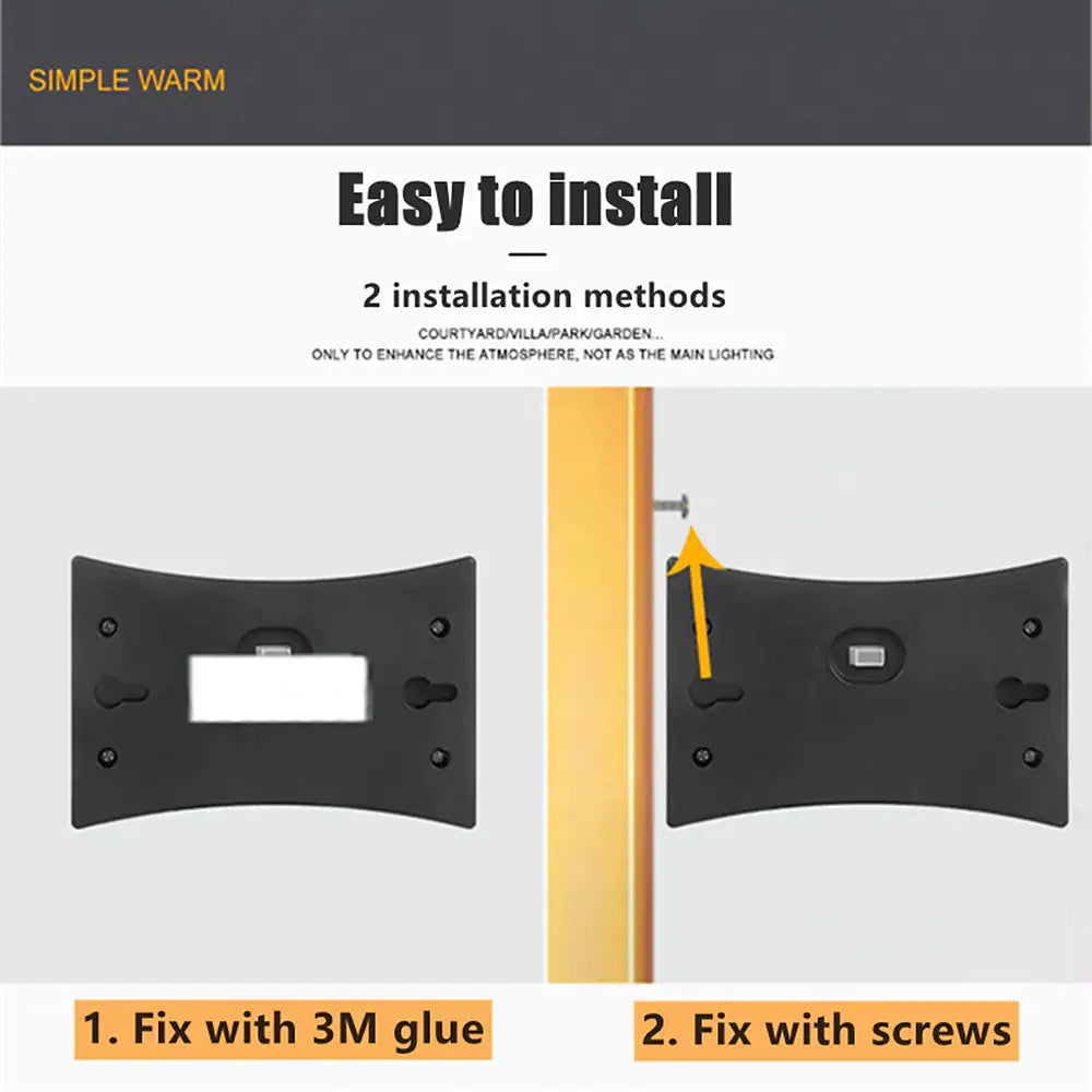 Lisslune | 4-piece: Solar Outdoor 6 LED Waterproof Wall Lights