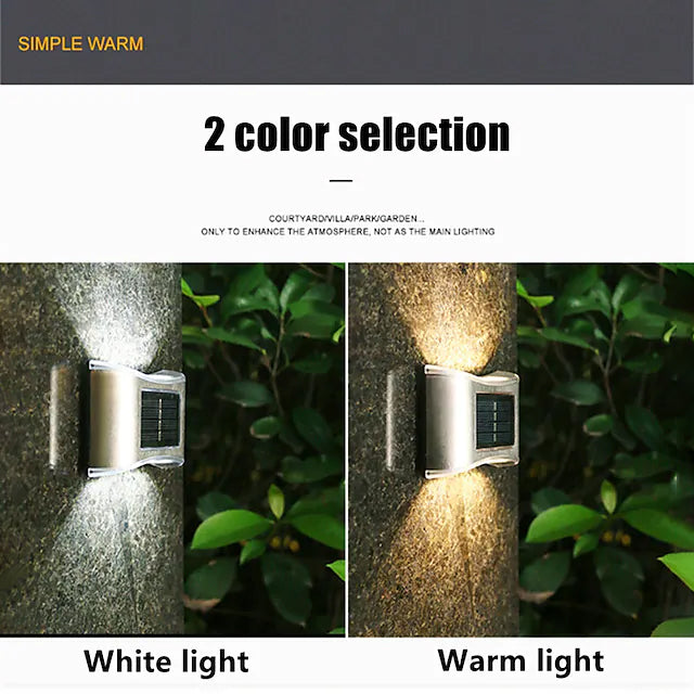 Lisslune | 4-piece: Solar Outdoor 6 LED Waterproof Wall Lights