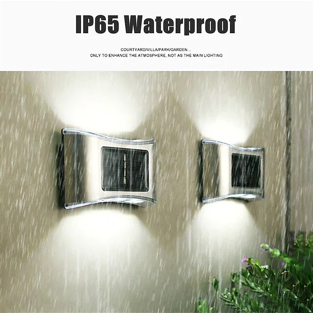 Lisslune | 4-piece: Solar Outdoor 6 LED Waterproof Wall Lights