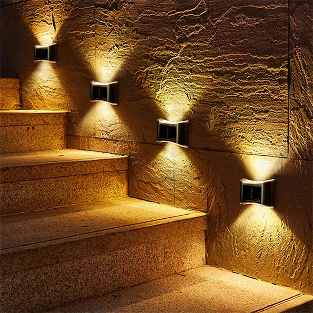 Lisslune | 4-piece: Solar Outdoor 6 LED Waterproof Wall Lights