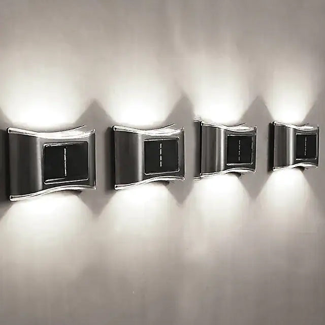 Lisslune | 4-piece: Solar Outdoor 6 LED Waterproof Wall Lights