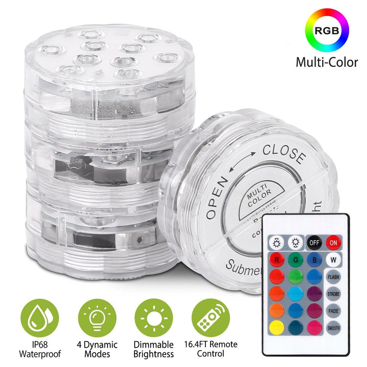 Lisslune | 4-Piece: Underwater RGB LED Lights