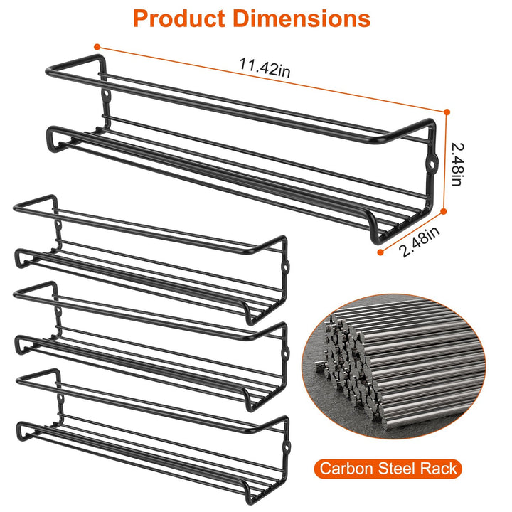 Lisslune | 4-piece: Wall-mounted spice racks