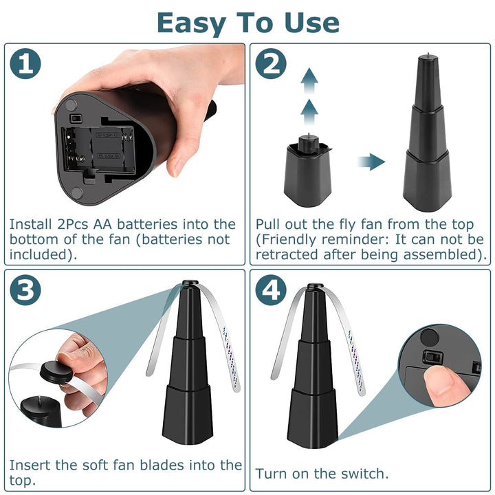 Lisslune | 4-Piece: Fly Repellent Fan Table Battery Operated Insect Repellent