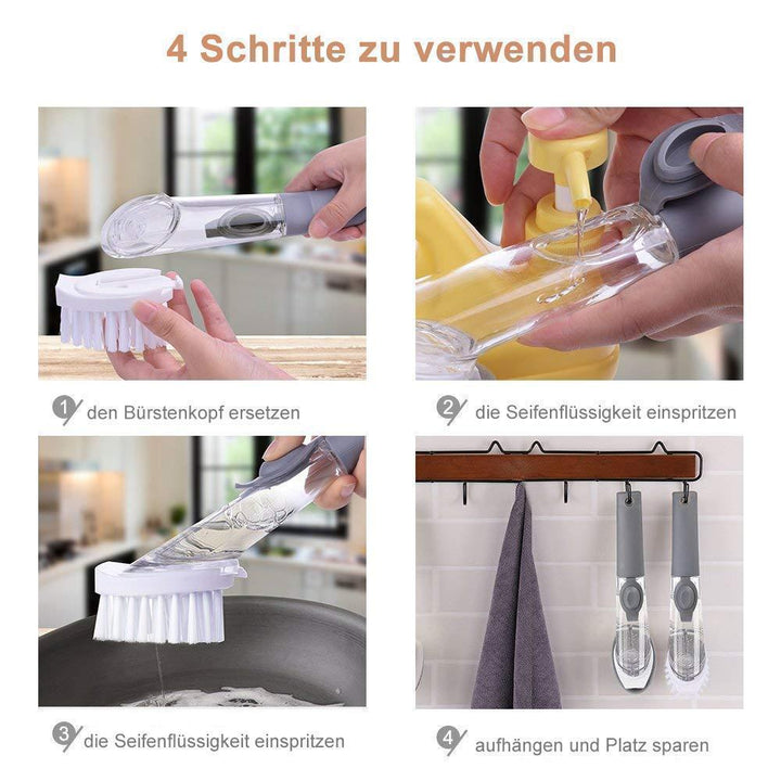 Lisslune | Bequee Soap splashes kitchen cleaning brush with long handle scrubber