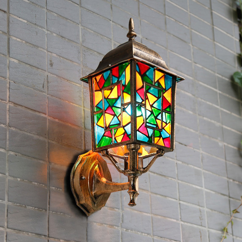 Skørter | Brass 1-Light Wall Mount Lamp Country Metal Birdcage Wall Light Lighting for Outdoor