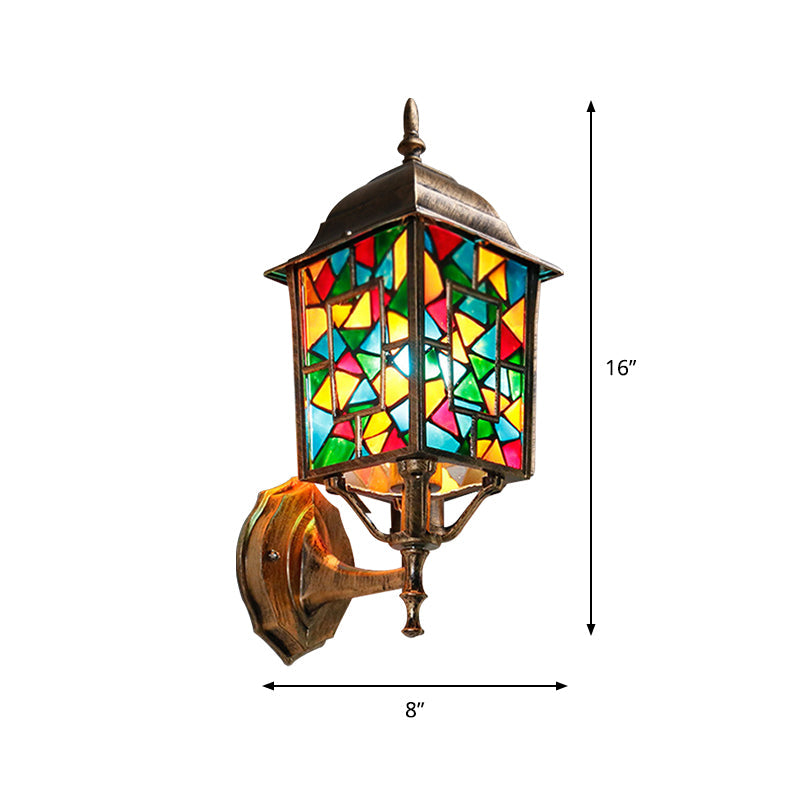 Skørter | Brass 1-Light Wall Mount Lamp Country Metal Birdcage Wall Light Lighting for Outdoor