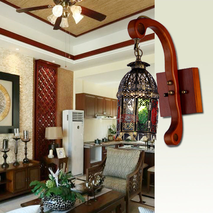 Skørter | Metallic Copper Wall Lamp Fixture Lantern 1 Head Vintage Wall Lamp Light for Bedroom