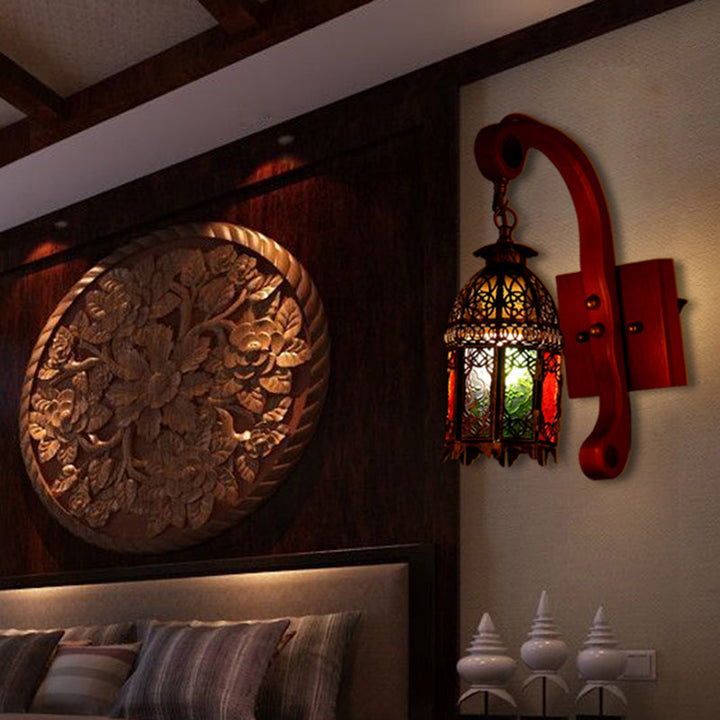 Skørter | Metallic Copper Wall Lamp Fixture Lantern 1 Head Vintage Wall Lamp Light for Bedroom