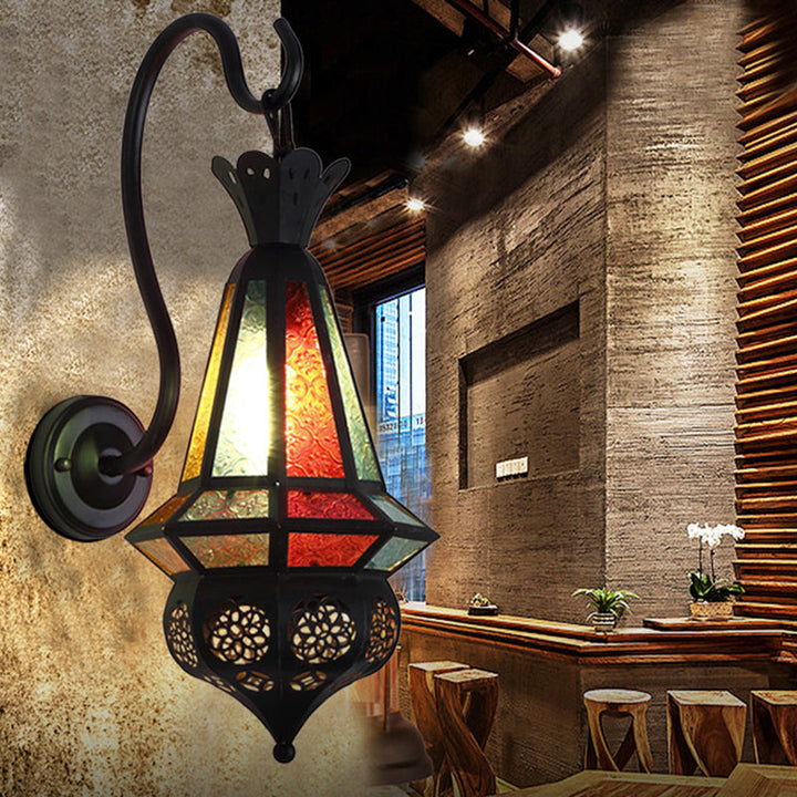 Skørter | Antiqued Cone Wall Mount Lighting 1-Light Iron Wall Lamp in Black for Corner