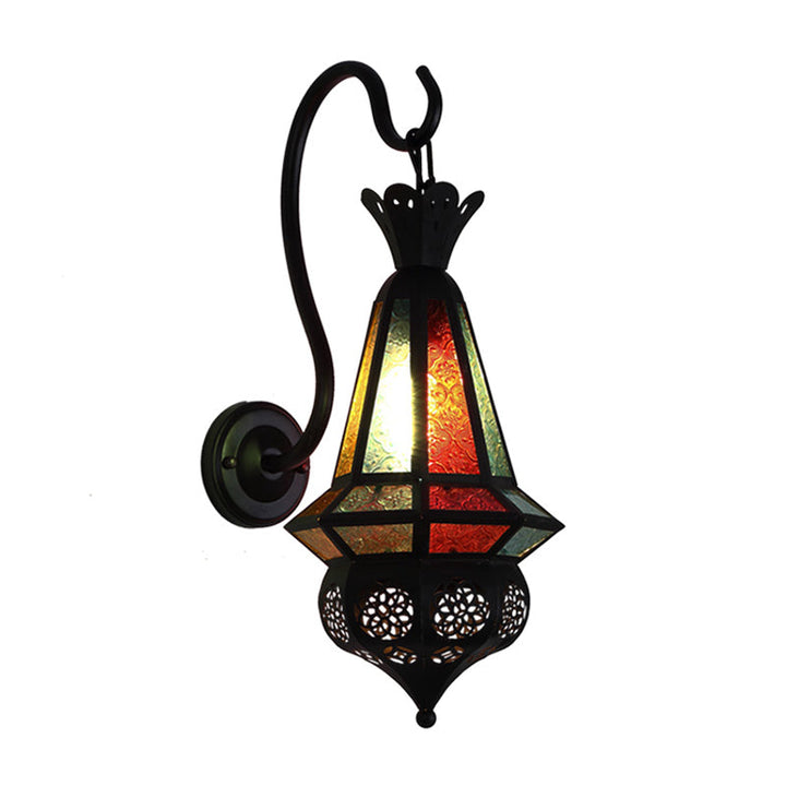 Skørter | Antiqued Cone Wall Mount Lighting 1-Light Iron Wall Lamp in Black for Corner