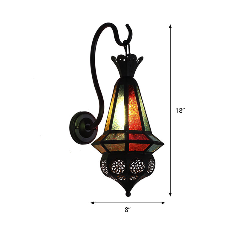 Skørter | Antiqued Cone Wall Mount Lighting 1-Light Iron Wall Lamp in Black for Corner