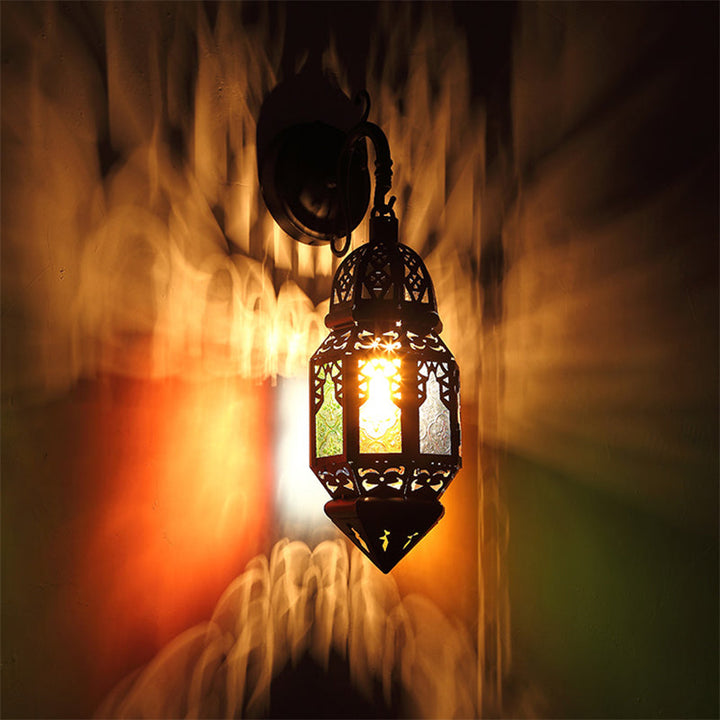 Skørter | Lantern Metallic Wall Light Vintage 1-Light Café Wall Lighting in Black