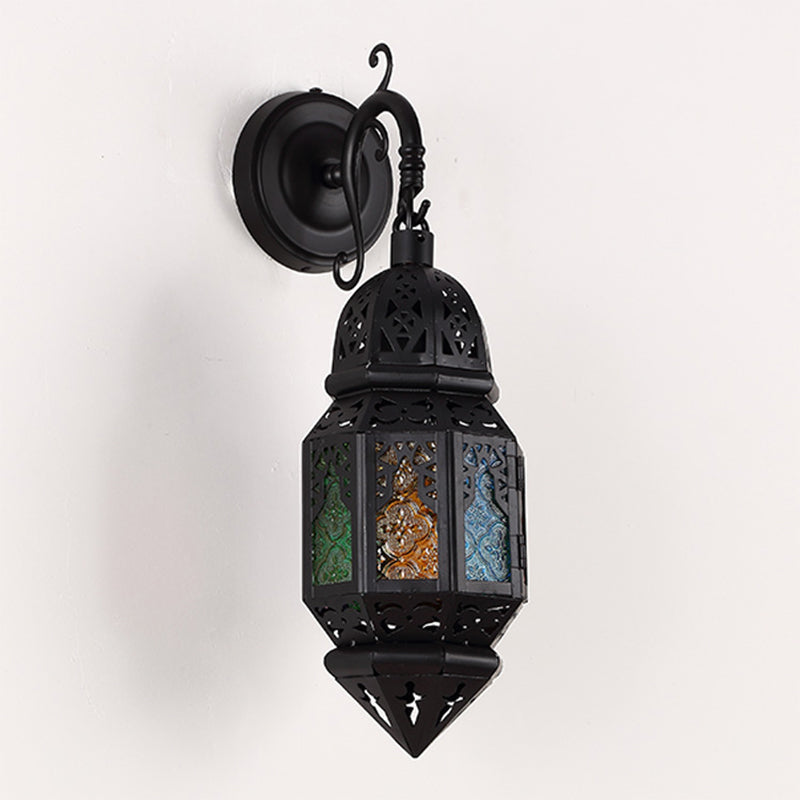 Skørter | Lantern Metallic Wall Light Vintage 1-Light Café Wall Lighting in Black