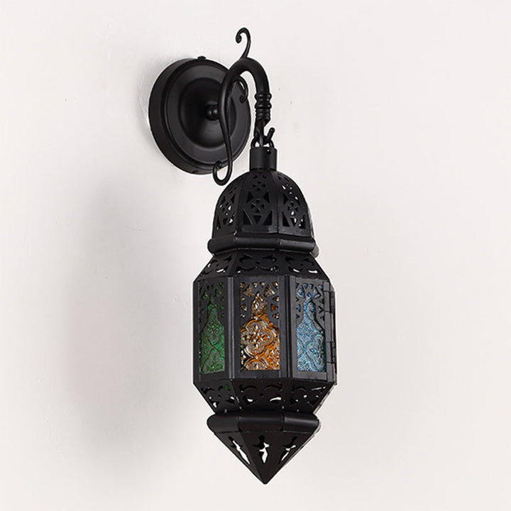 Skørter | Lantern Metallic Wall Light Vintage 1-Light Café Wall Lighting in Black