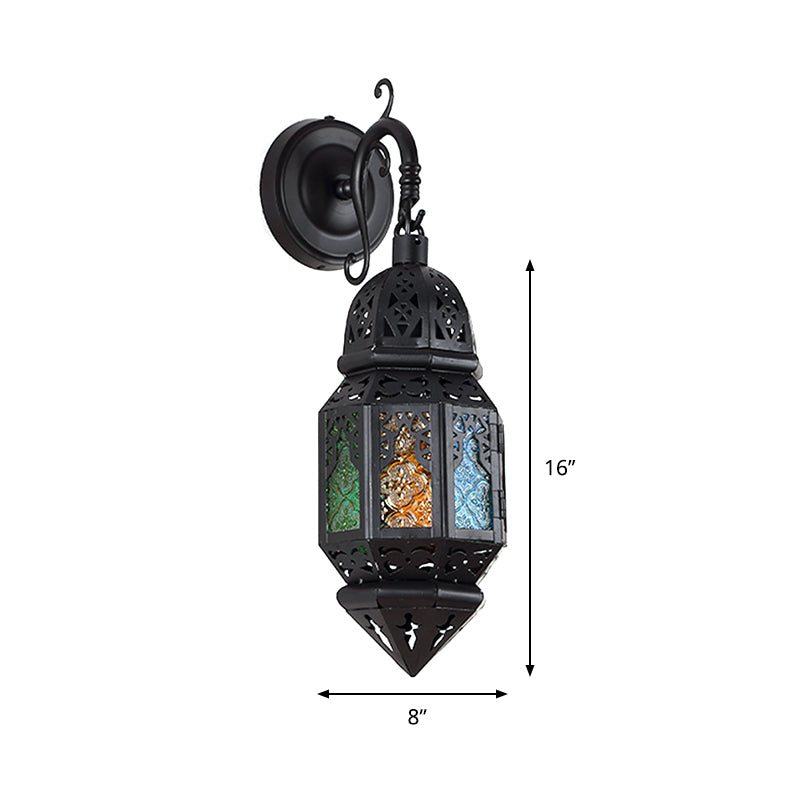 Skørter | Lantern Metallic Wall Light Vintage 1-Light Café Wall Lighting in Black