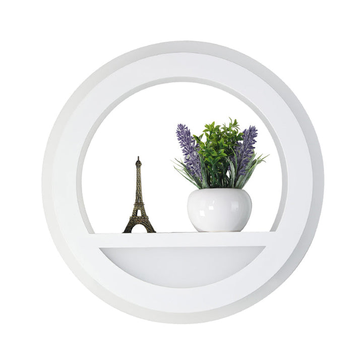 Lisslune | 1 Light Circle Wall Lamp Industrial White Metal LED Plant Wall Light for Bedroom