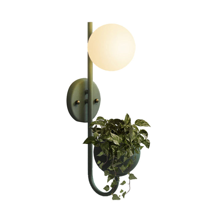 Lisslune | 1 Light Ball Wall Lamp Industrial Yellow/Blue/Green Metal LED Plant Wall Mount Lighting for Restaurant