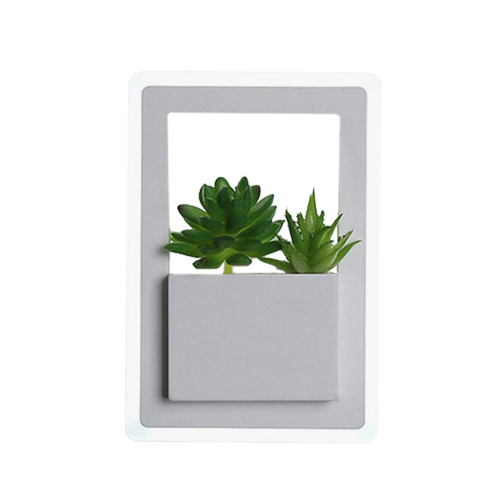 Lisslune | Acrylic White Wall Lamp Round/Rectangular/Diamond LED Industrial Plant Wall Lighting Fixture in Warm/White Light