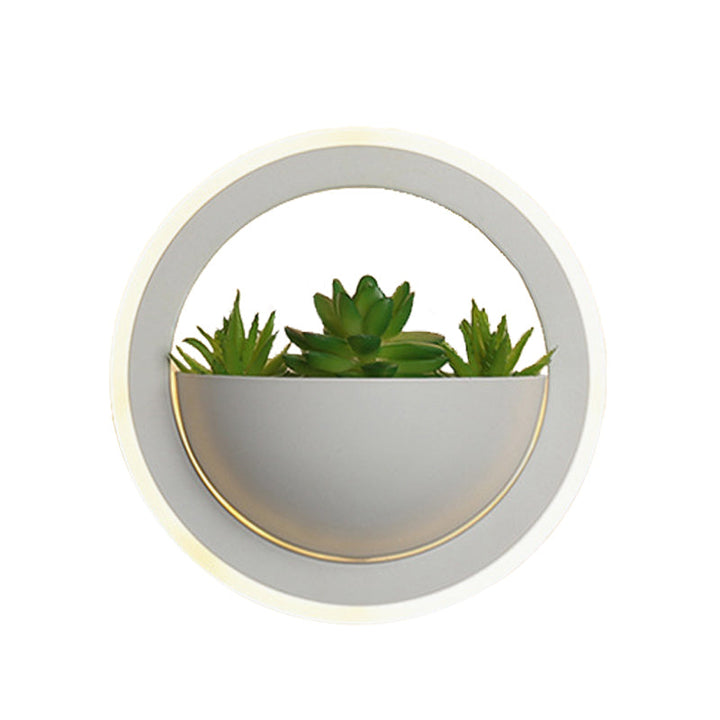 Lisslune | Acrylic White Wall Lamp Round/Rectangular/Diamond LED Industrial Plant Wall Lighting Fixture in Warm/White Light