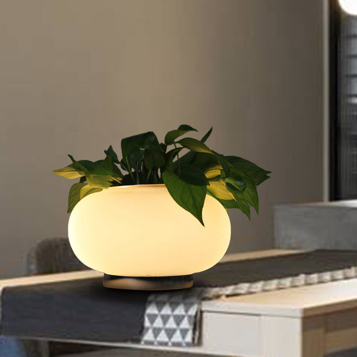 Lisslune | Floraluxe – Oval Glass Nightstand Lamp