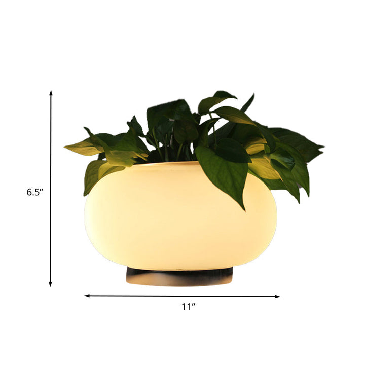 Lisslune | Floraluxe – Oval Glass Nightstand Lamp