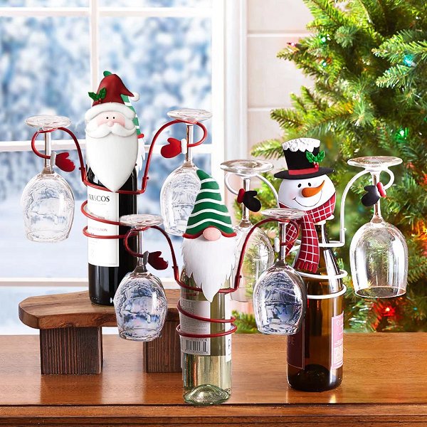 Lisslune | Holiday Wine Bottle & Glass Holders - Christmas decoration