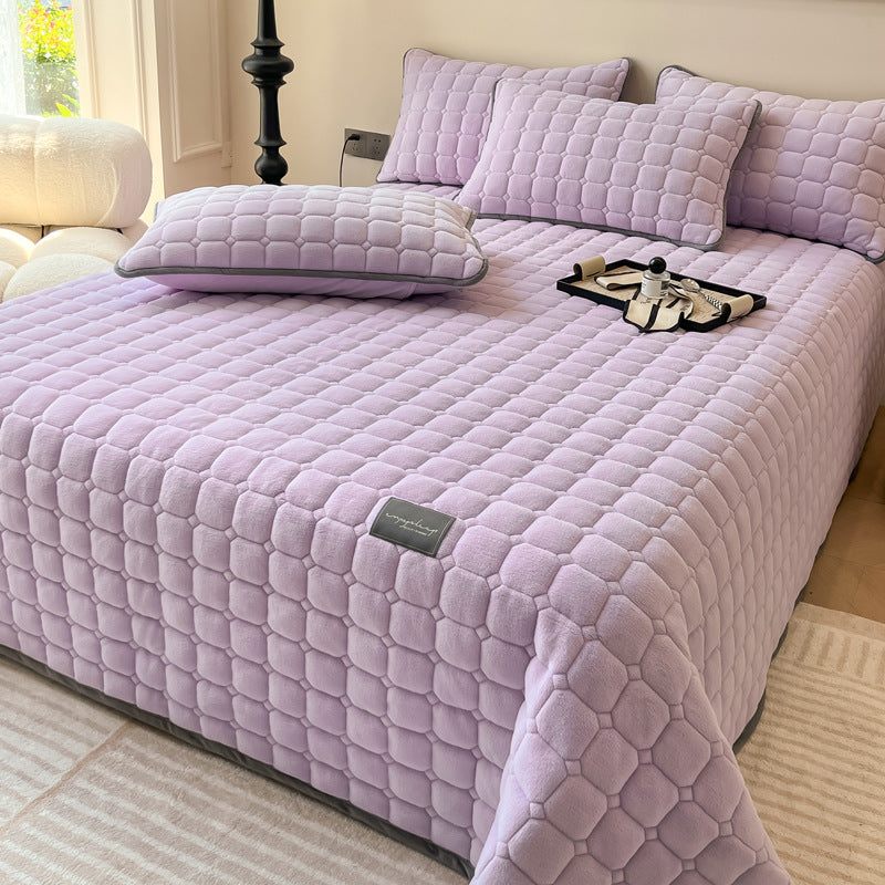 Lisslune | Modern Soft Throw Blanket with Square Texture – Stylish Fluffy Bed & Sofa Cover