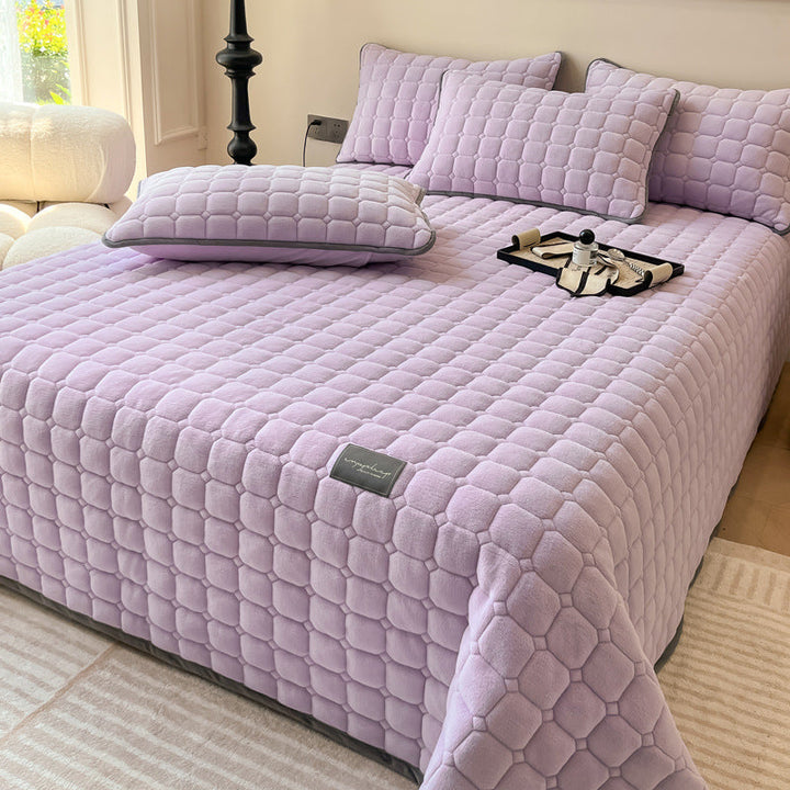 Lisslune | Modern Soft Throw Blanket with Square Texture – Stylish Fluffy Bed & Sofa Cover