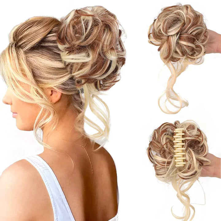 Lisslune | Curly Hair Bun – Clip-in Hair Piece with Volume and Natural Look