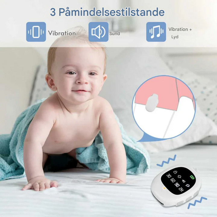 Lisslune | Wireless Bedwetting Alarm with Vibration Signal & Timer Function - USB Rechargeable