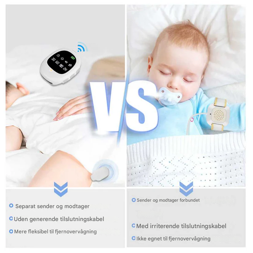 Lisslune | Wireless Bedwetting Alarm with Vibration Signal & Timer Function - USB Rechargeable