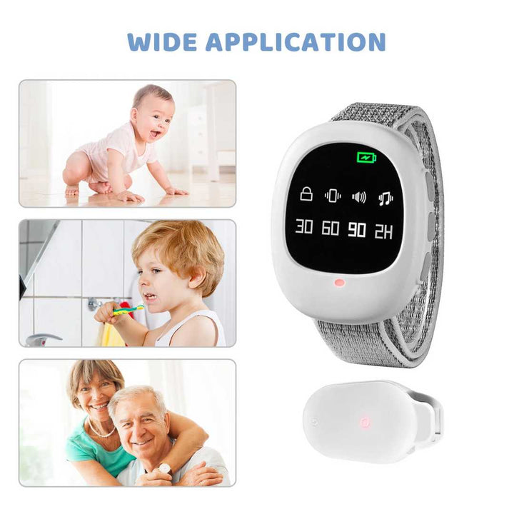 Lisslune | Wireless Bedwetting Alarm with Vibration Signal & Timer Function - USB Rechargeable
