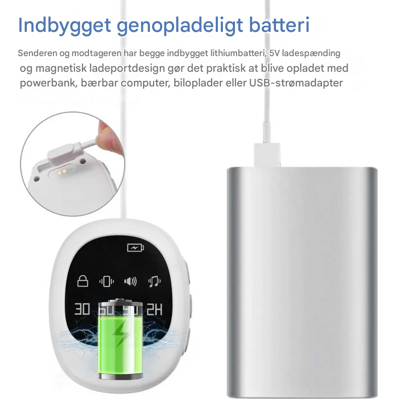 Lisslune | Wireless Bedwetting Alarm with Vibration Signal & Timer Function - USB Rechargeable