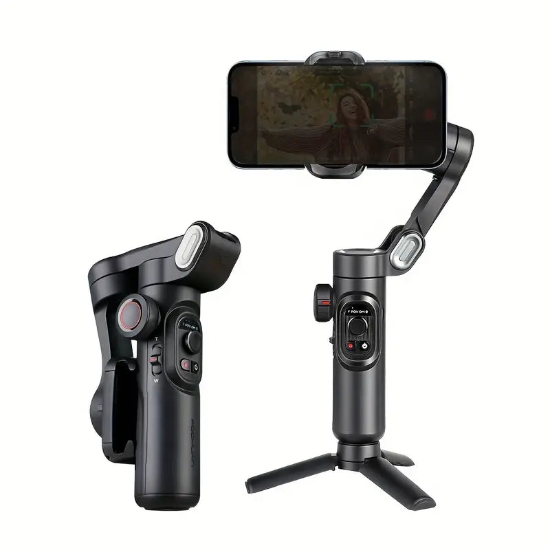 Lisslune | SmartPro Smartphone Gimbal Stabiliser – Foldable 3-Axis Handheld Stabiliser for iPhone & Android