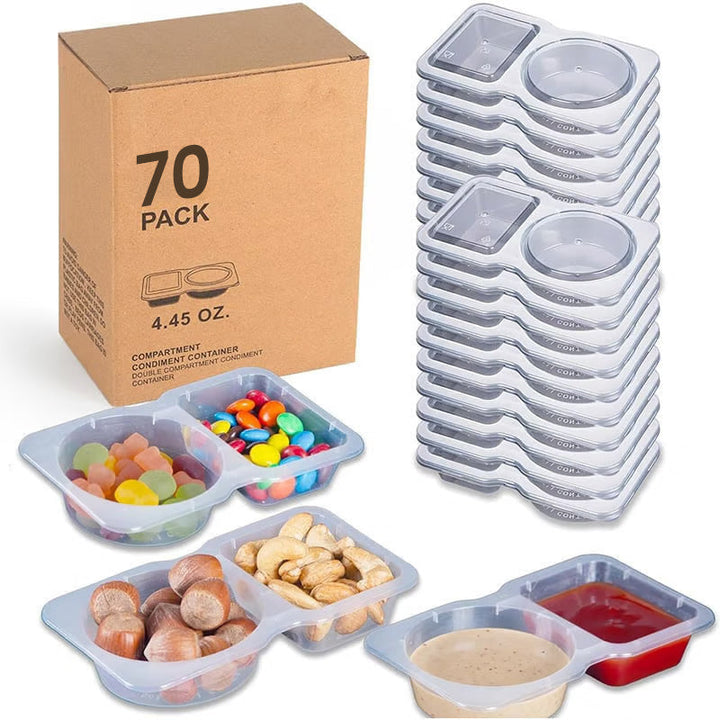Lisslune | Double Compartment Snack Containers with Lids