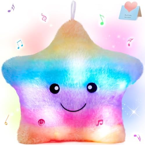 Lisslune | StarGlow Plush Night Light – Soft Stuffed Animal with Music and Light