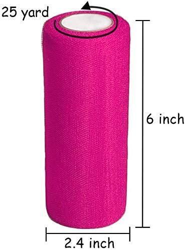 Lisslune | Luxurious Nylon Tulle Mesh Fabric Roll - Ideal for Weddings and Crafts - 6" x 25 Yards