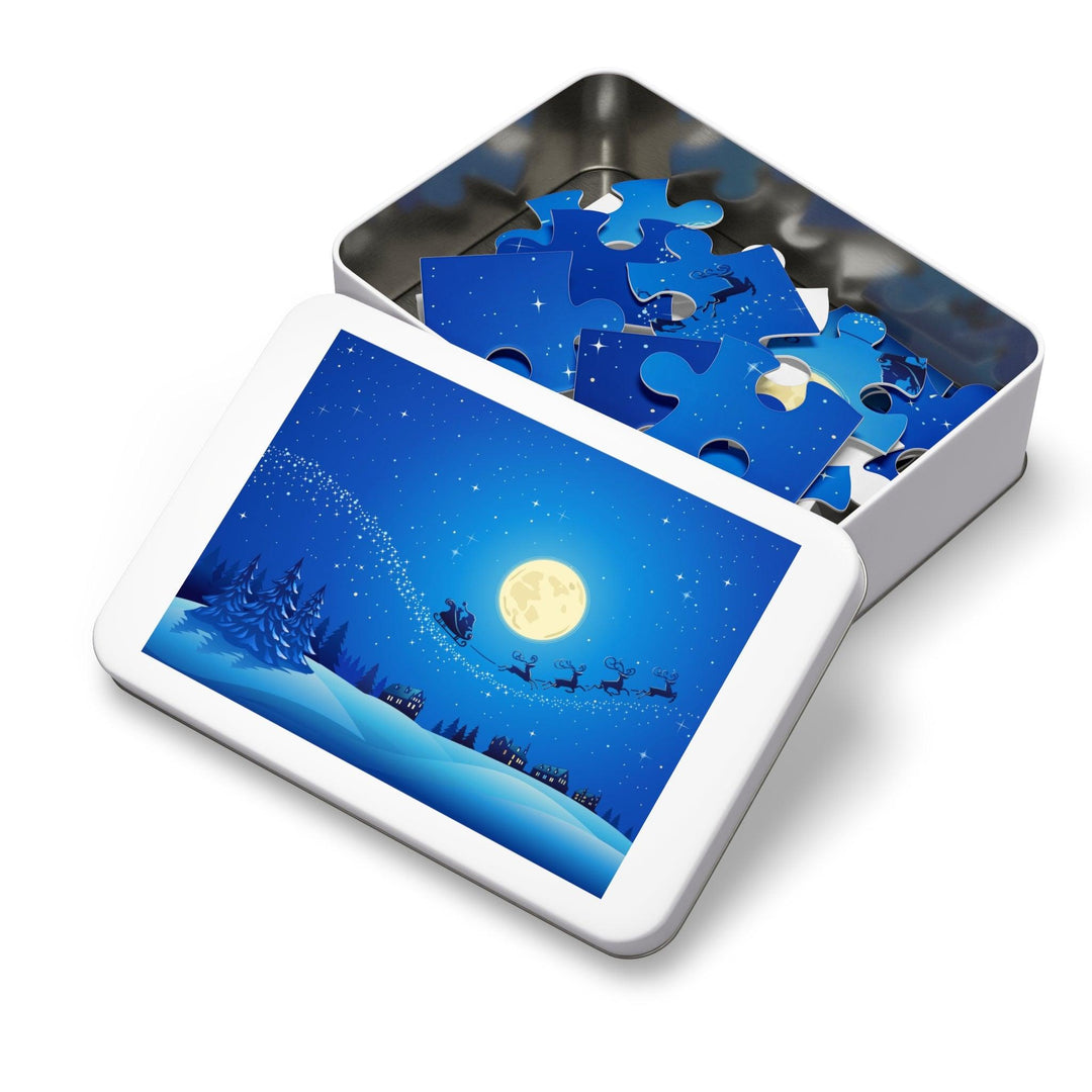 Lisslune | Customizable Family Puzzle Set in Stylish Metal Box - Made in the USA for Quality Time
