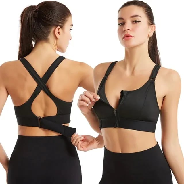 Lisslune | Wireless Support Super Tight Impact Resistant Zip Sports Bra